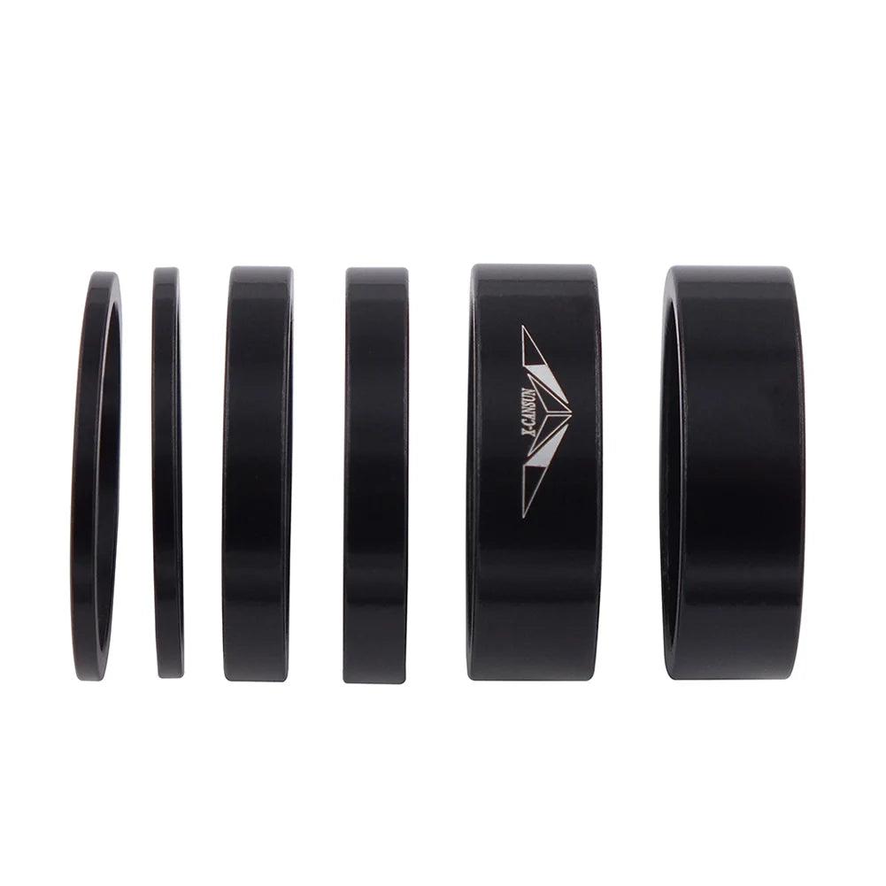 6Pcs Bike Headset Ring 2/5/10mm Bicycle Headset Spacer Bicycle Washer Spacing Pad Aluminum Alloy for 28.6mm Front Fork Bike