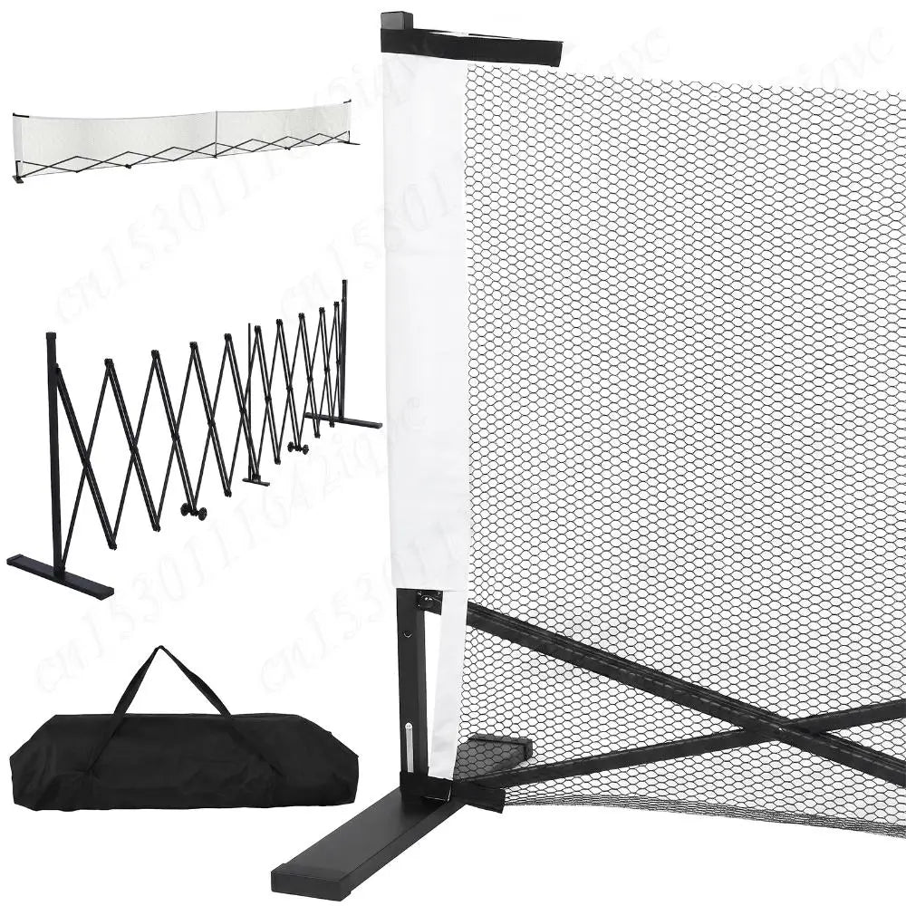 Stable Pickleball Metal Frame with Wheels Pickleball Training Netting Aluminum Alloy 22ft for Backyards Driveways & Garages