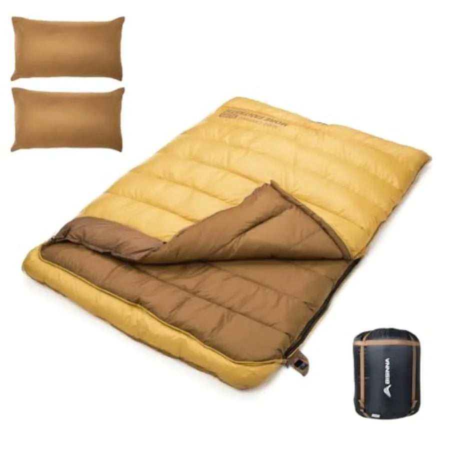 Double Sleepinag Bag for Adults Two Person Queen Size Camping Sleeping Bag for All Season Backpacking Hiking Cold Weather with