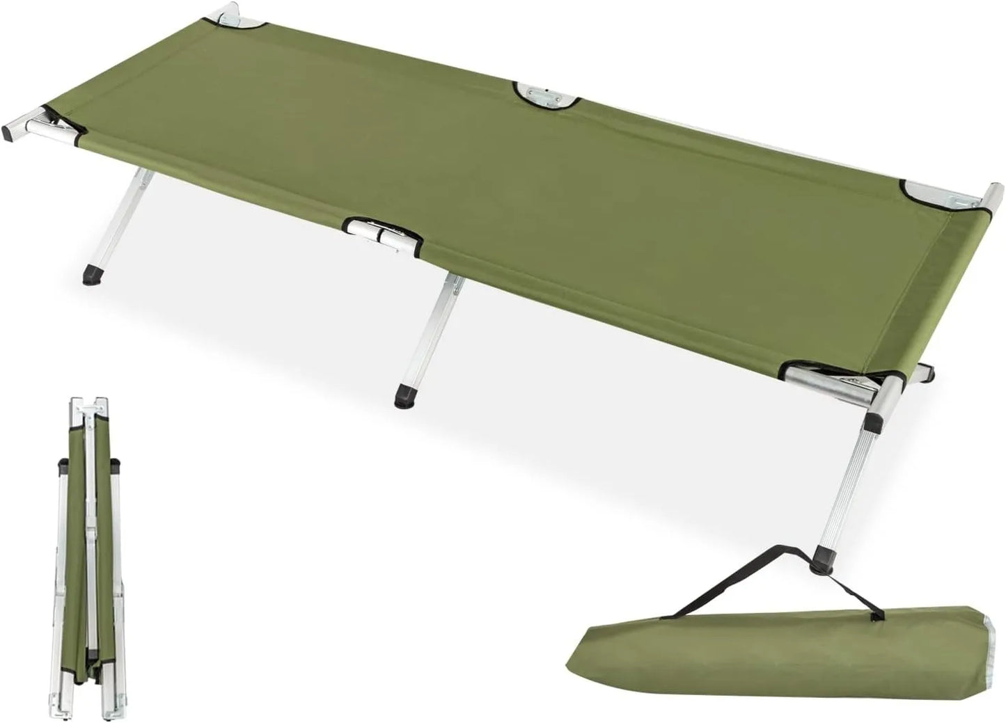 Folding Camping Cot,Outdoor Portable Camp Bed, Sleeping Cots with Carry Bag Green