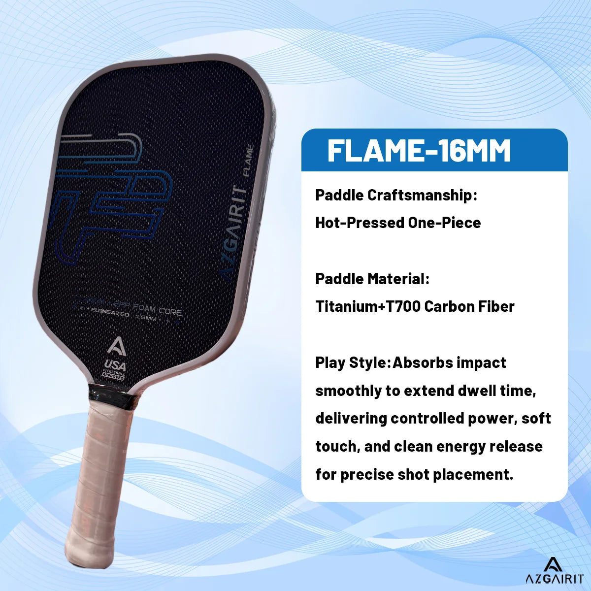 Pickleball Paddle All Foam Floating- pivoting Core | Titanium Reinforced | Power & Precision Control
