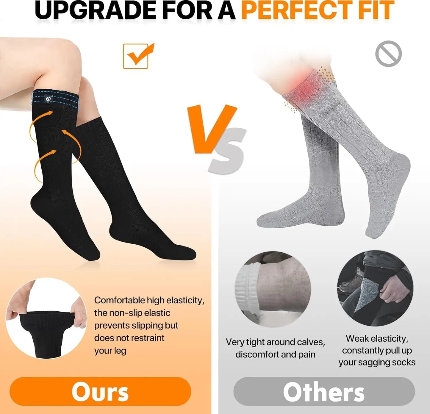 Snow Deer SS02B Winter Heated Sock Thermal Stockings Woman Men Ski Camping Warm Socks Sports Foot Warmer Rechargeable Battery