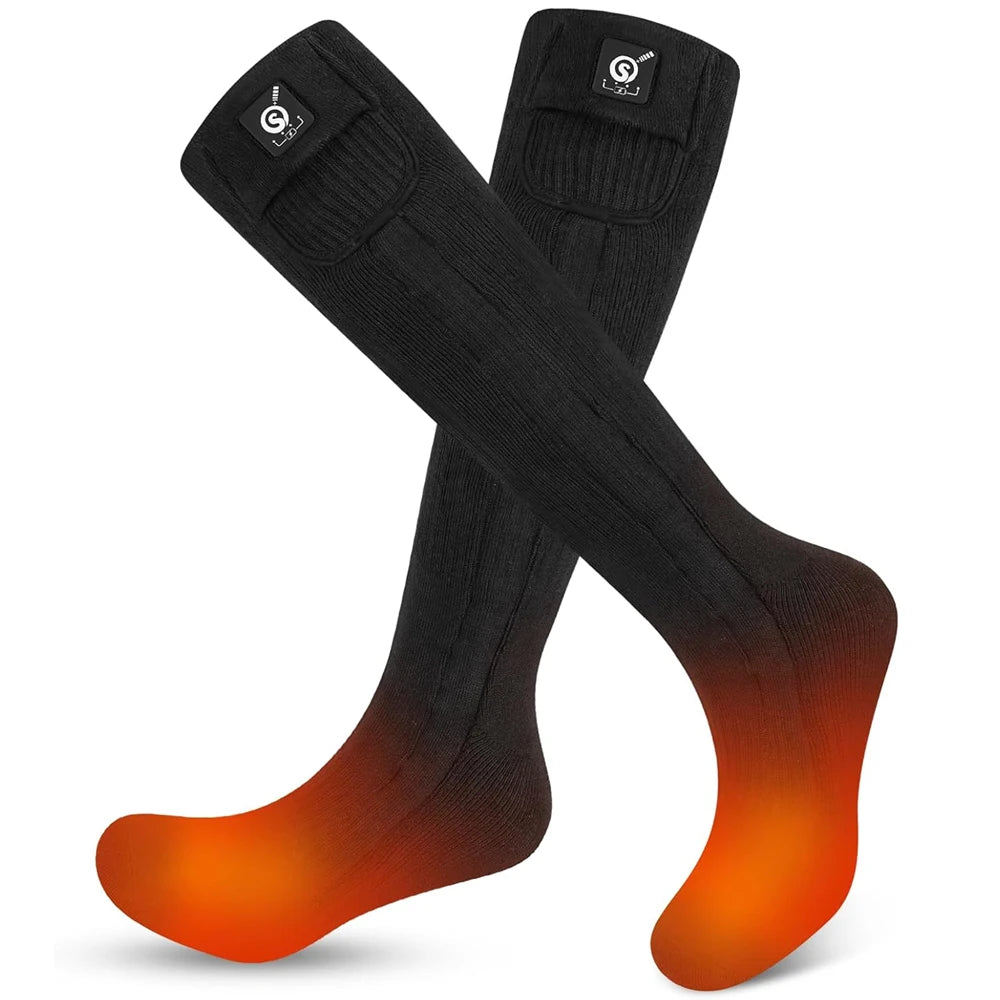 Snow Deer SS02B Winter Heated Sock Thermal Stockings Woman Men Ski Camping Warm Socks Sports Foot Warmer Rechargeable Battery