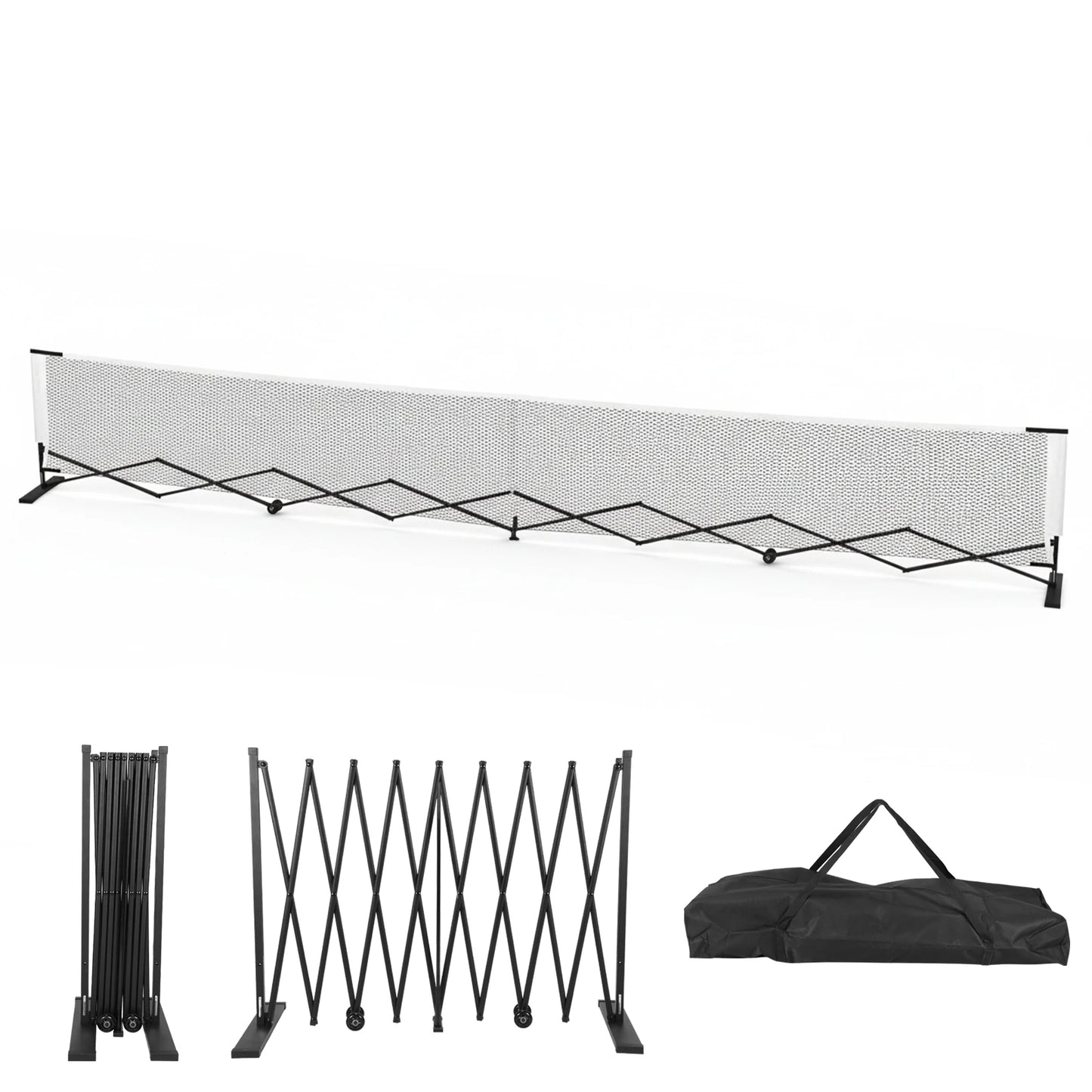 Pickleball Tennis Net 22FT Portable Pickleball Net Set with Steady Metal Frame Free Assembly & Carry Bag for Practice & Games