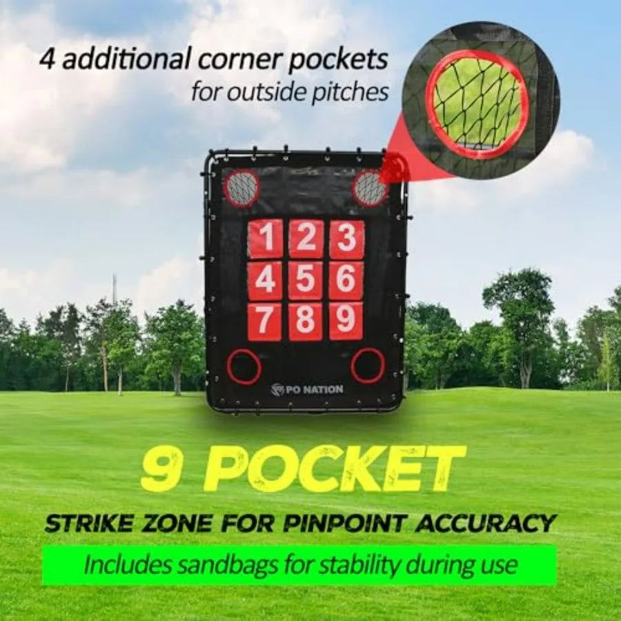 Baseball Pitching Net with Strike Zone Target for Training Pitchers Practice Net for Baseball Softball Throwing Net Rebounder