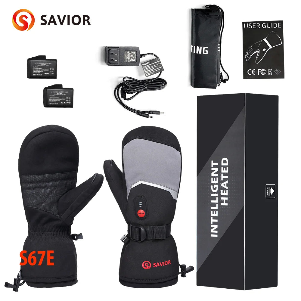 Savior Many Types Mittens Heated Gloves Touch Phone Waterproof Windproof Battery Electric Heated Skiing Gloves Men Women Thermal