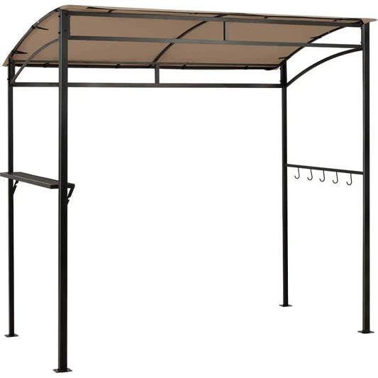7x4.4ft Grill Gazebo, Patio Outdoor Backyard BBQ Canopy Shelter, Soft Top, Heavy-Duty Steel Construction, Storage, Customized