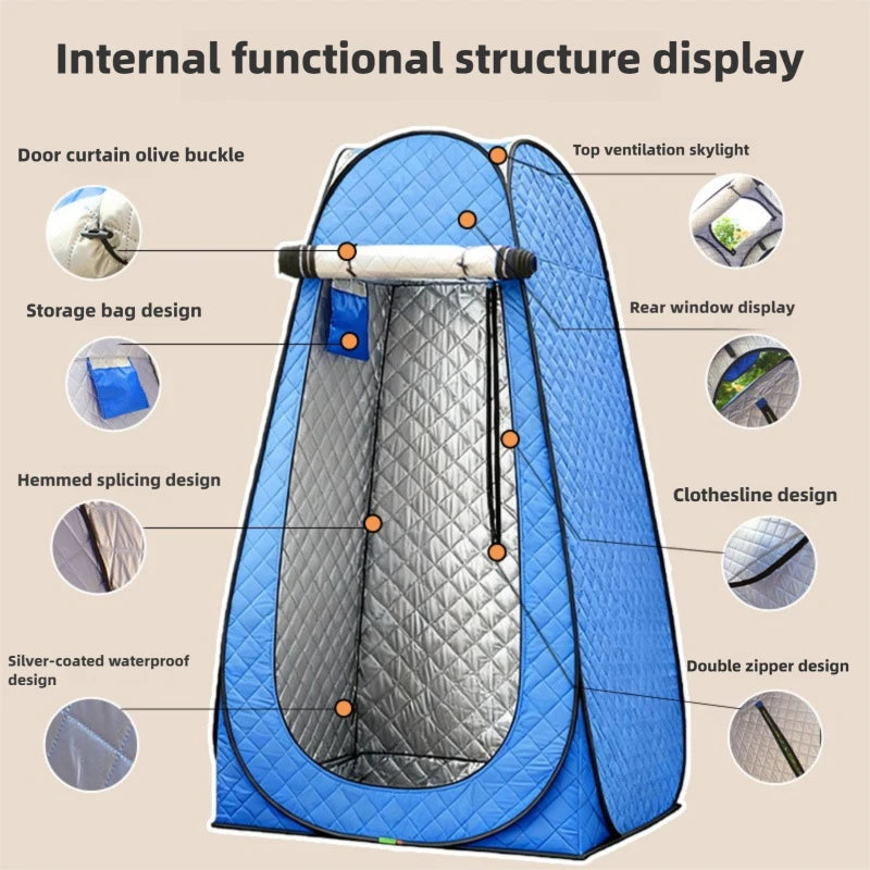 Pop-Up Winter Tent 3-Layer Thickened Portable Quick-Opening Heavy-Duty Oxford Cloth Ice Fishing Shelter Suitable for Ice Fishing
