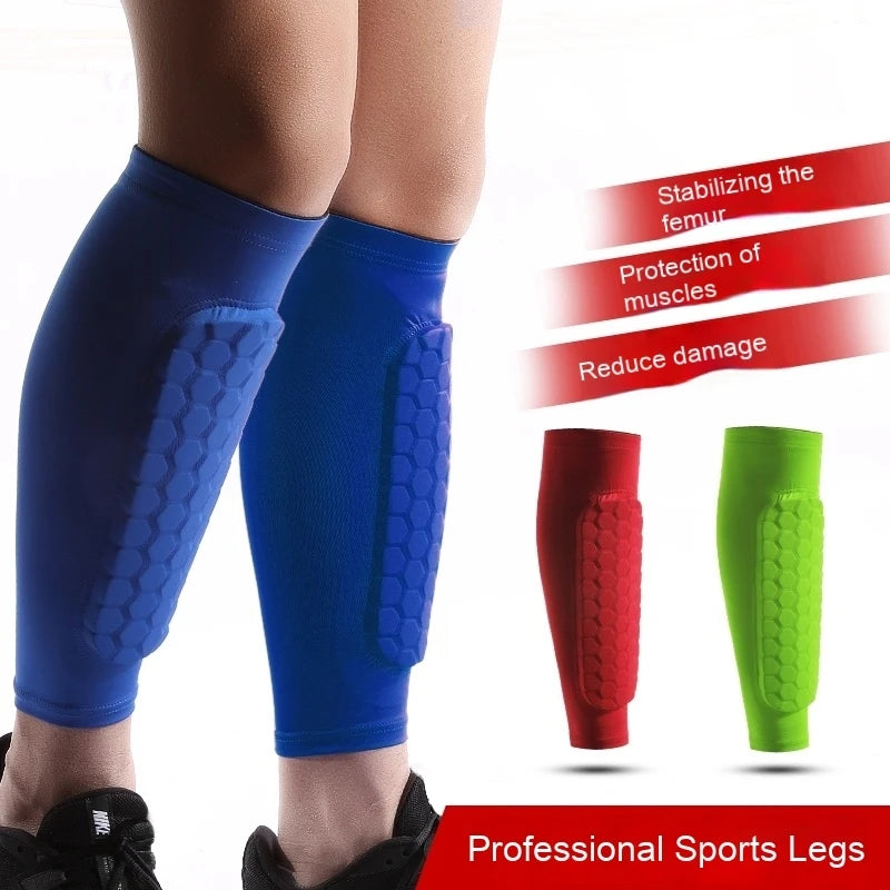 1/3 Pcs Leg Sleeves Shin Guards Shockproof Honeycomb Nylon Support Sock Shin Protector Soccer Gear Soccer Shields Sports Legging