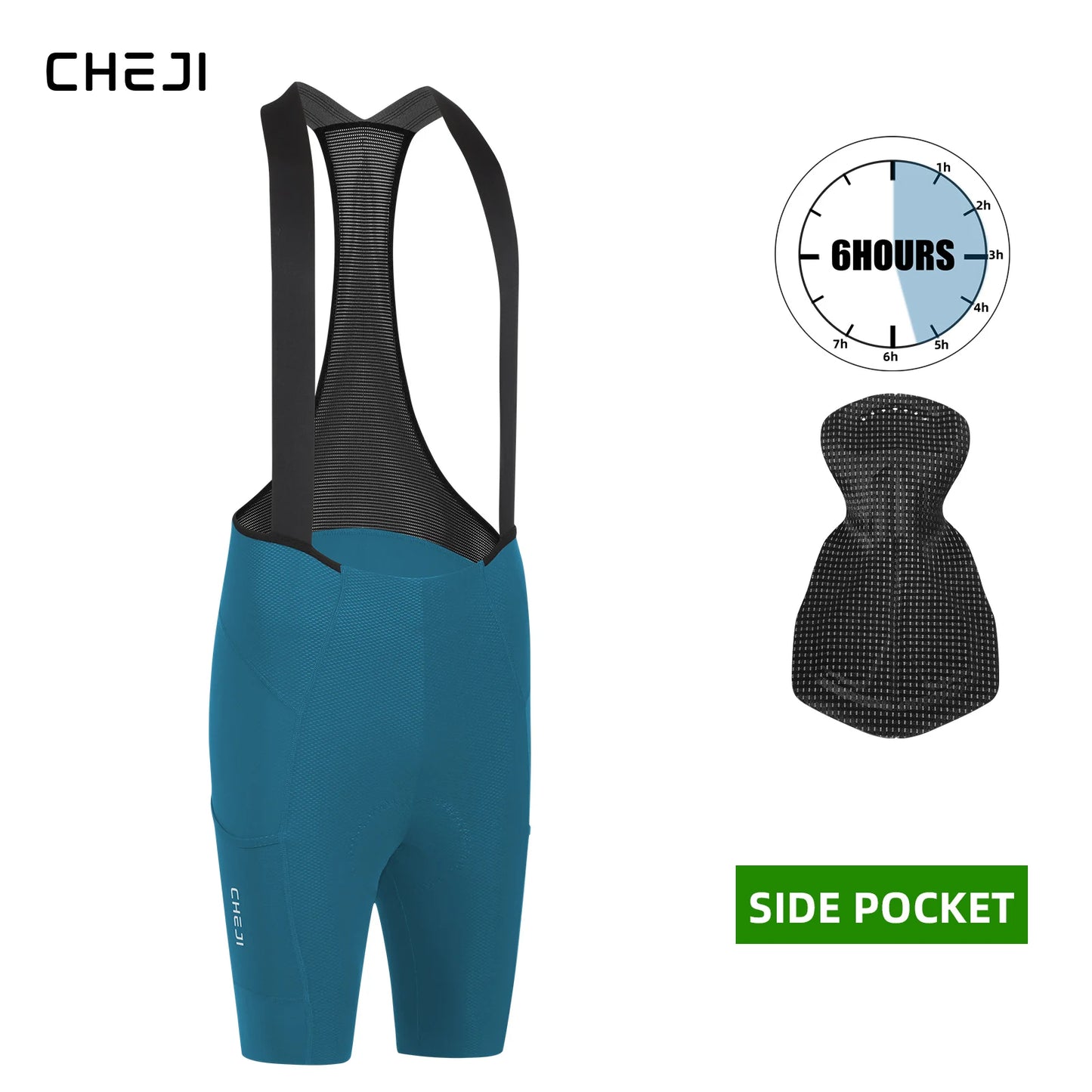 Cheji Men's Cycling Bib Shorts Seamless Comfortable Quick-Drying Breathable for Optimal Performance And Riding Experience