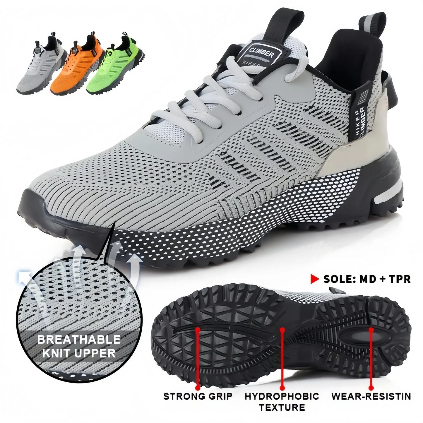 Stylish Men's Running Shoes With Breathable Mesh Upper, Non-slip Outsole, Ankle Support, Durable Fashion Sneakers For Tennis, Ru