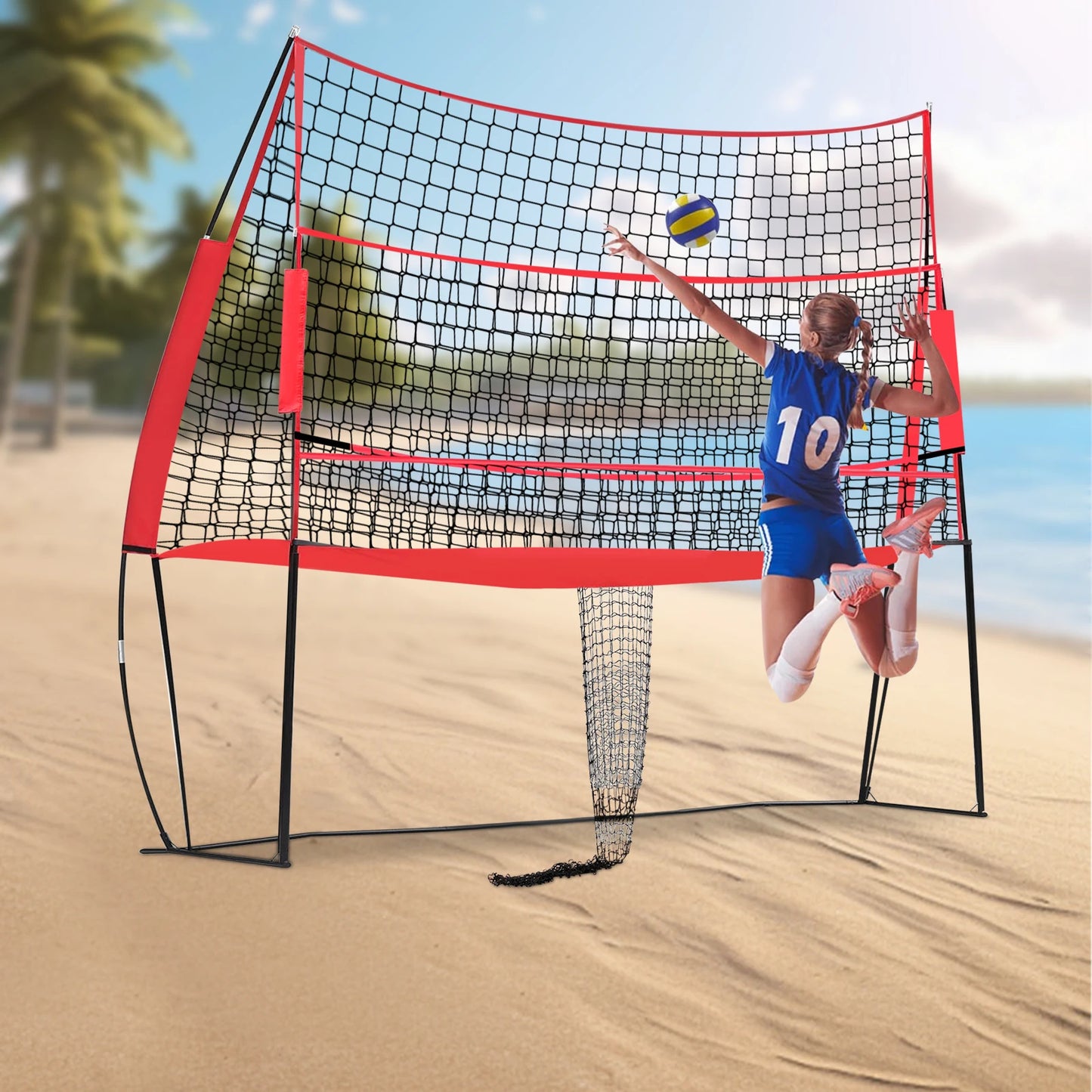 Adjustable Volleyball Training Net Nylon Trainer Equipment Net For Tennis/Badminton/Volleyball Practice