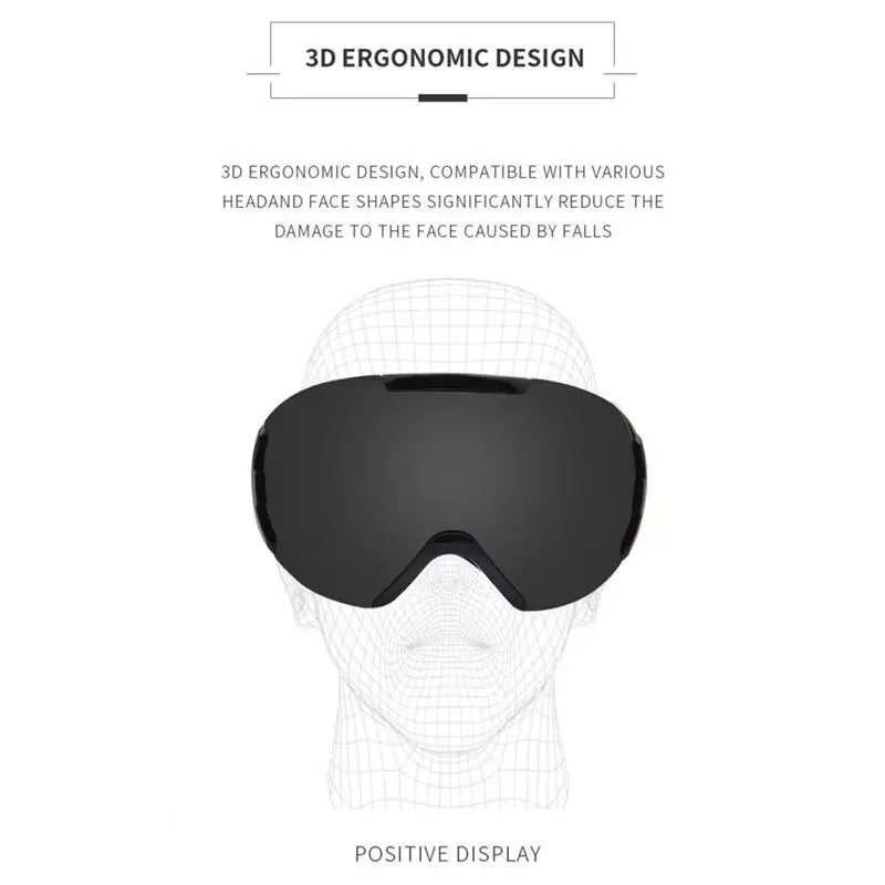 Snowboard Goggles Over Glasses Men Anti-Fog Cold Weather Goggles TPU Frame Anti-Fog Cold Weather Goggles Winter Snow Sports