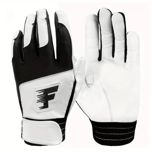 Baseball Softball Batting Gloves Cabretta PU Leather Batting Gloves Pair Kids Pro Grip Gloves