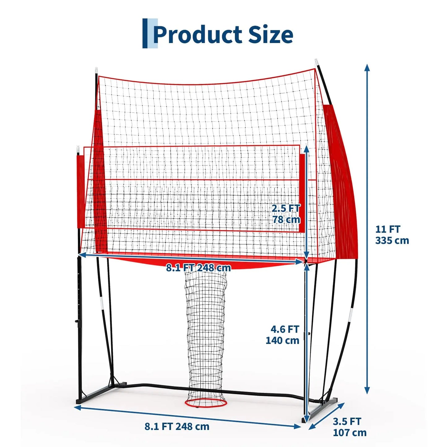 Volleyball Net Height Adjustable Durable Training Equipment Carry Bag Easy Setup For Indoor Outdoor Beach Backyard