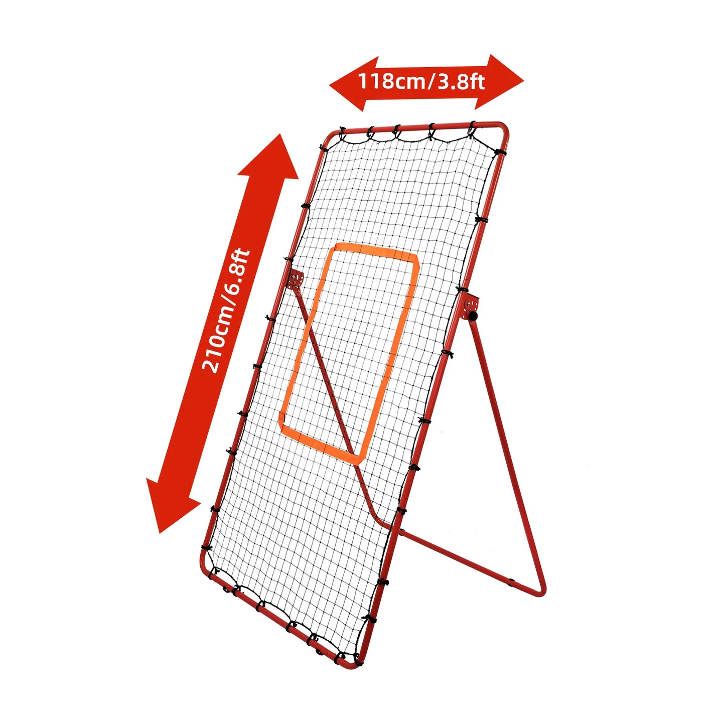 Volleyball Rebound Net with 5 Adjustable Angles, Heavy Duty Metal Frame Bounce Back Training Net for Lacrosse Baseball Softball