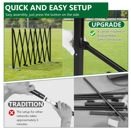 Pickleball Tennis Net 22FT Pickleball Net System with Steady Metal Frame Free Assembly & Carry Bag for Indoor and Outdoor Use