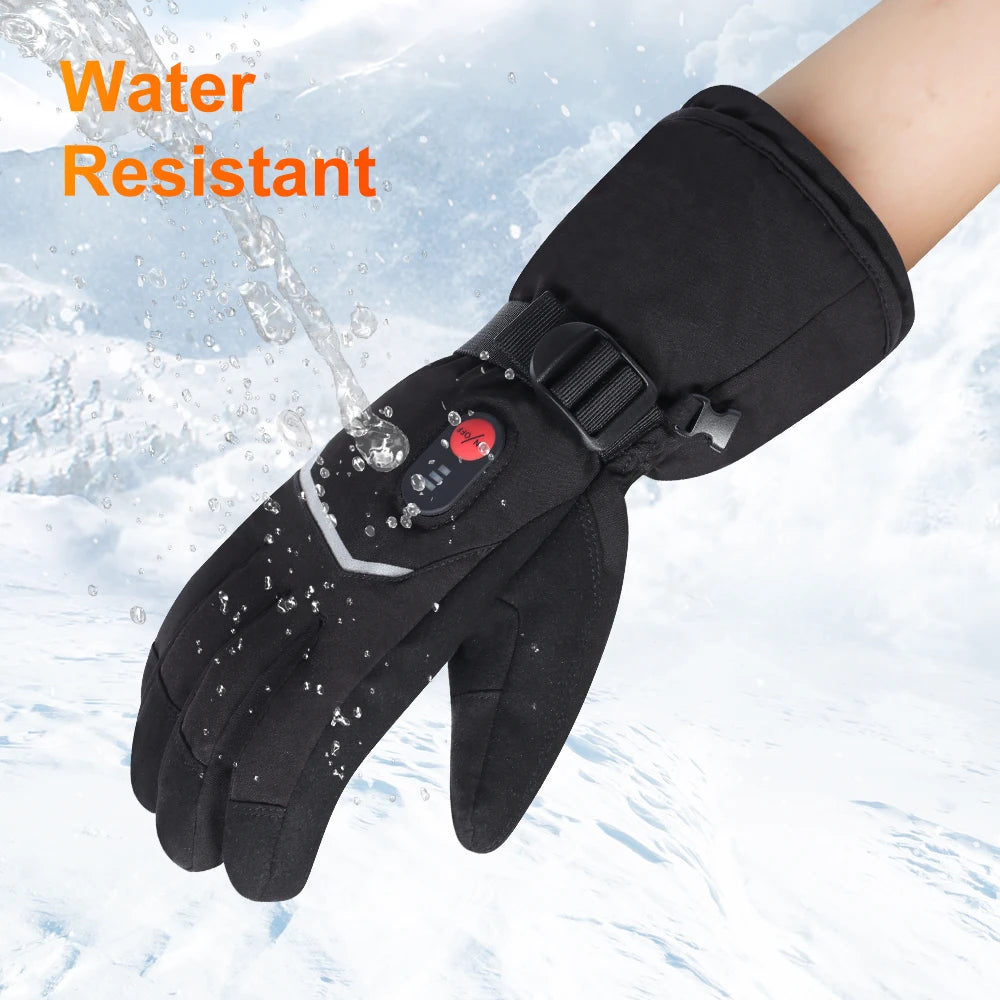 SAVIOR Heated Gloves 7.4V Electric Rechargeable Heated Gloves Waterproof Skiing Cycling Hiking Winter Warm Gloves Heated