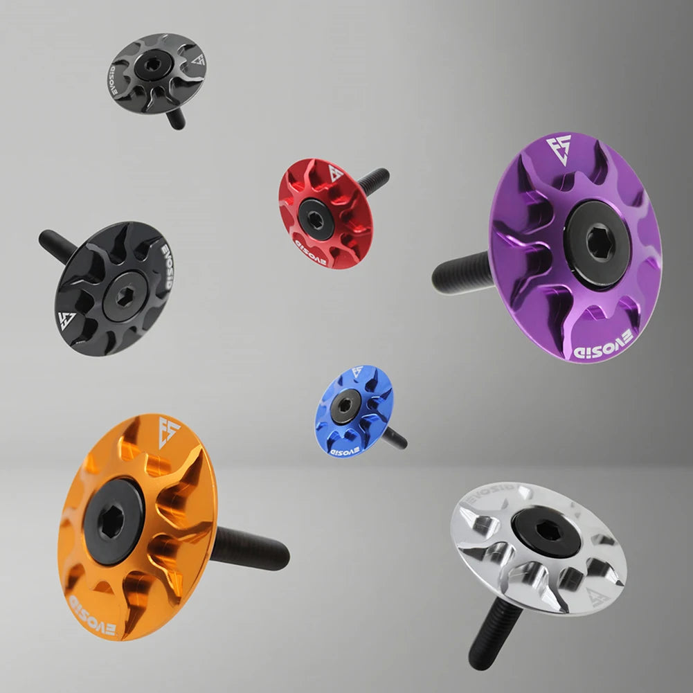Bicycle Headset Cap with Screw Bike Stem Cover Aluminium Alloy Bike Headset Cover for Fork Head Tube Cycling Accessories