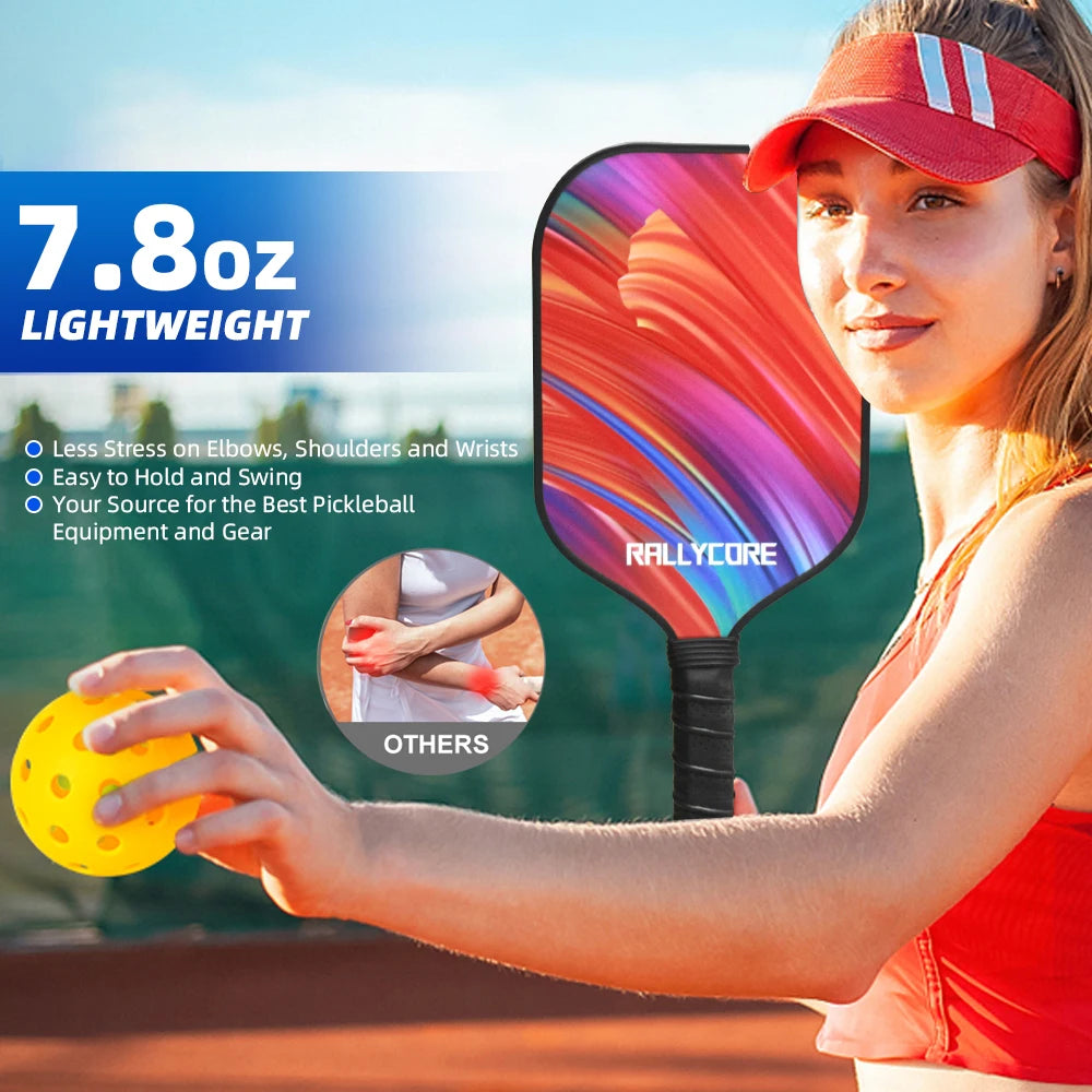 Pickleball Paddles Set of 2, Fiberglass Surface for Enhanced Power & Control, Includes 2 Paddles, 4 Balls and Pickleball Bag, Be