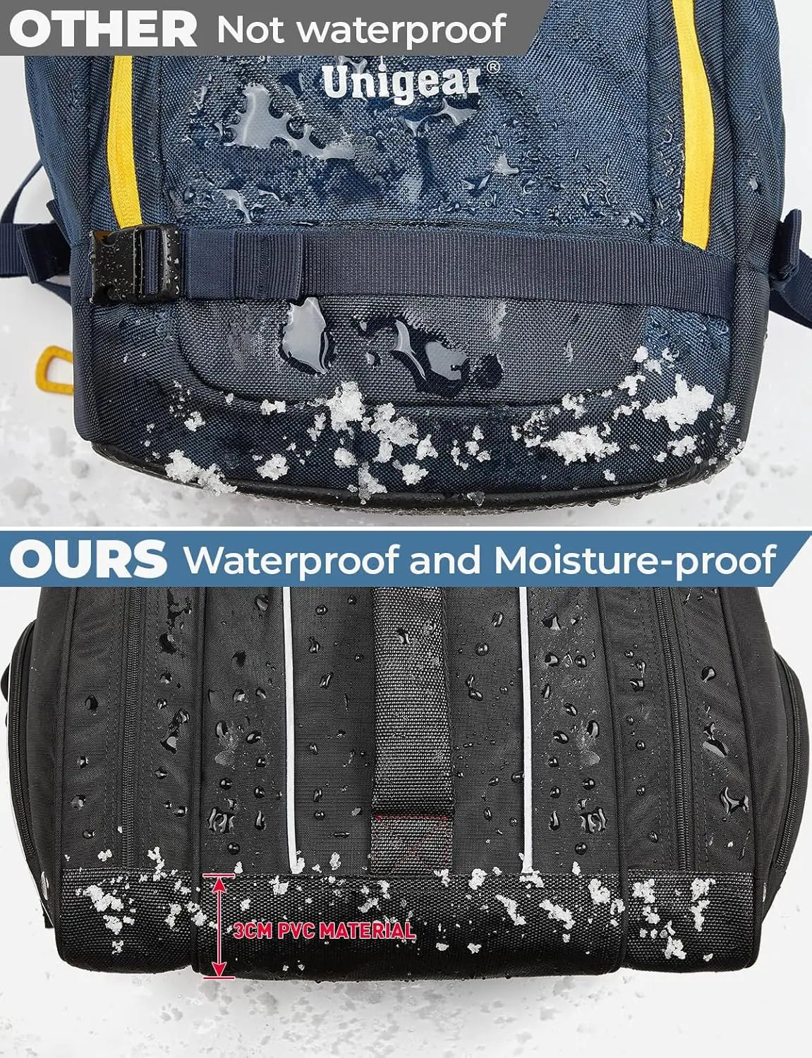 Ski Boot Bag 55L Waterproof Snowproof Travel Luggage for Boots, Skis, Helmet, Jacket & Accessories