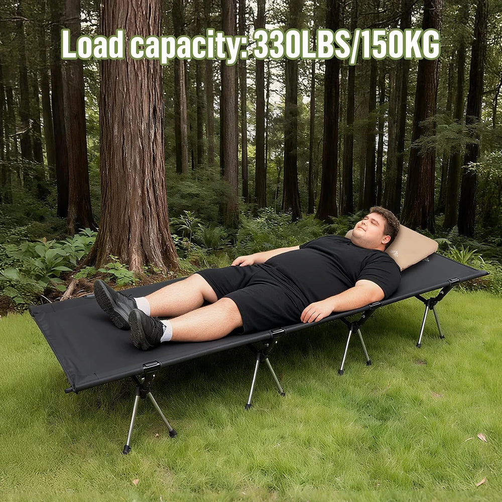 Night Cat Camping Cot Bed - Portable Folding Sleeping Cots for Adults 1-Person Outdoor Elevated Off-Ground Beds Easy Set-up