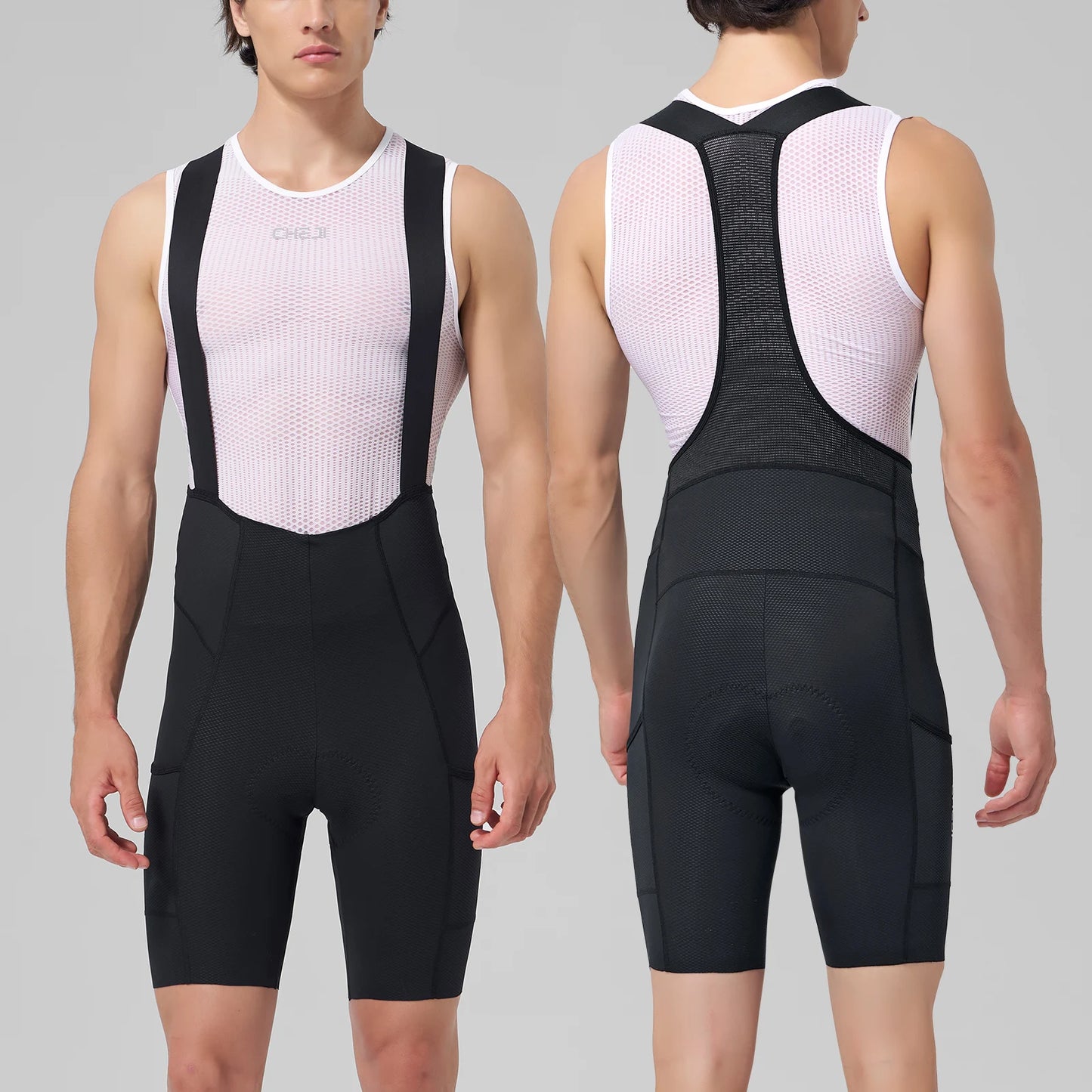 Cheji Men's Cycling Bib Shorts Seamless Comfortable Quick-Drying Breathable for Optimal Performance And Riding Experience