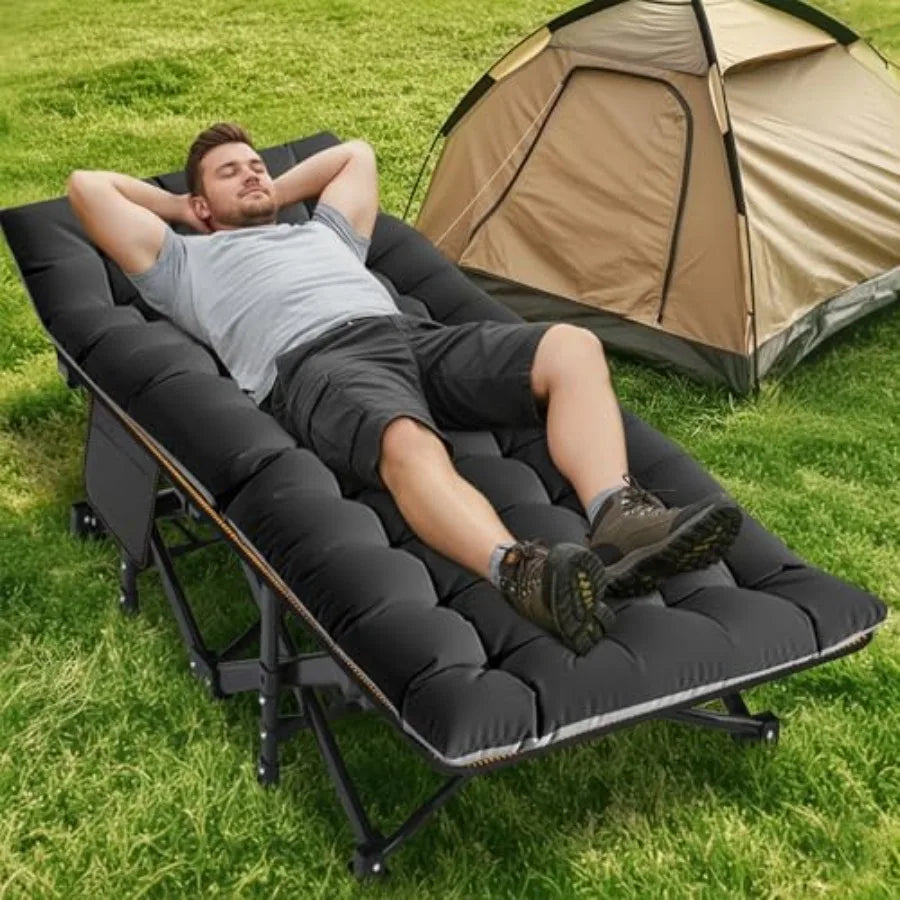 Camping Cot for Adults Folding Sleeping Cot with Mattress 500 lb Capacity Heavy Duty Outdoor Folding Sleeping Bed Portable Cot
