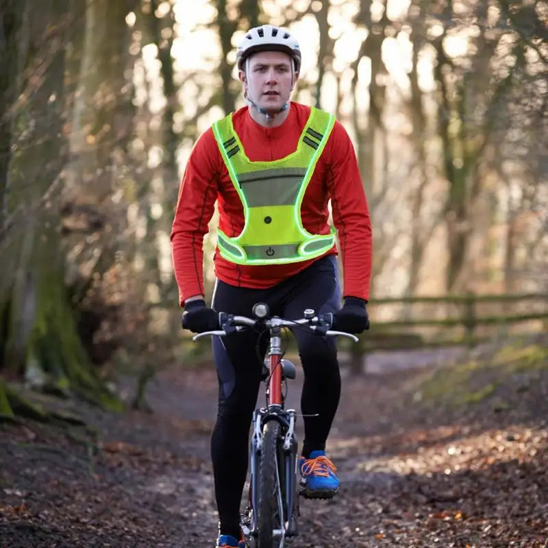 Night Running LED Reflective vest With Adjustable Elastic Belt 360 Degree Visibility Warning Night Lights For Night Sports