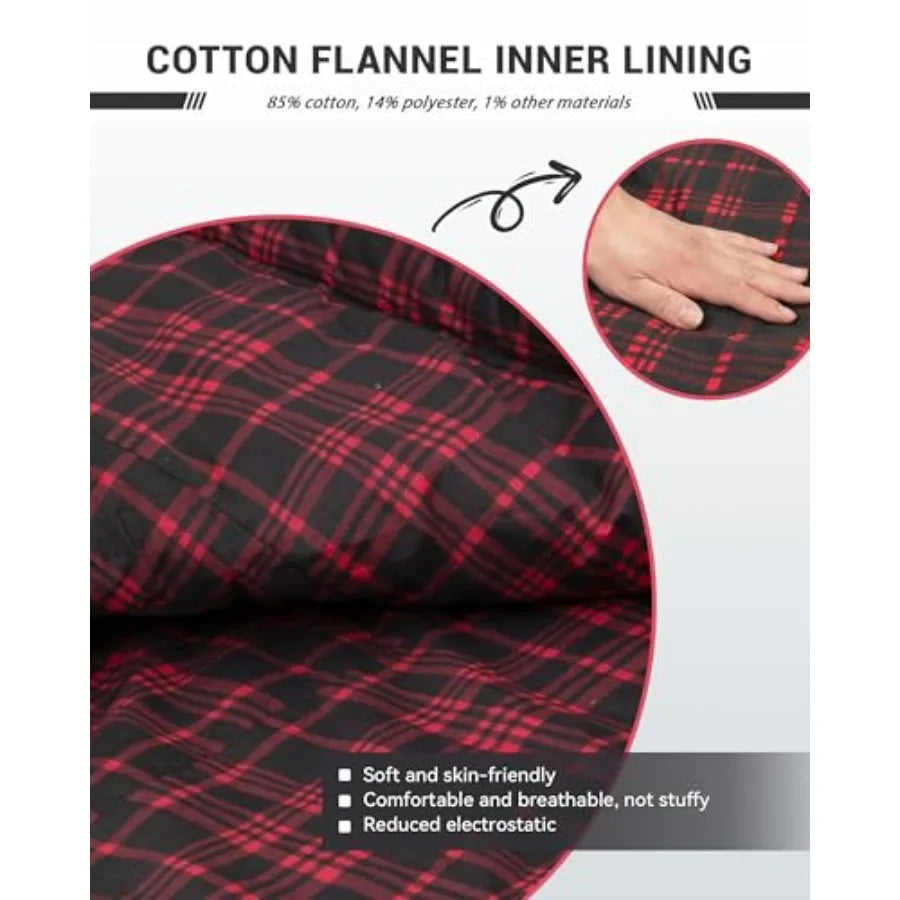 Sleeping Bag for Adults Cold Weather and Warm Extra Wide Big and Tall XL Portable Waterproof Flannel Sleeping Bags Essentials G