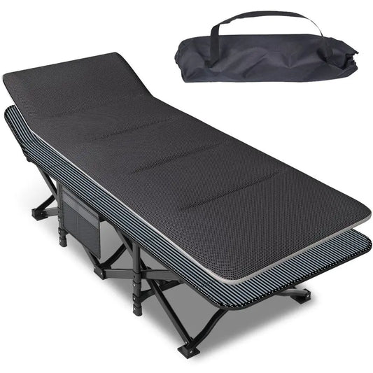 Cot for Adults, Folding Bed with Comfortable Cushion, Tent Portable Sleeping Bed with Carry Bag for Camp, Office Use, Outdoor, T