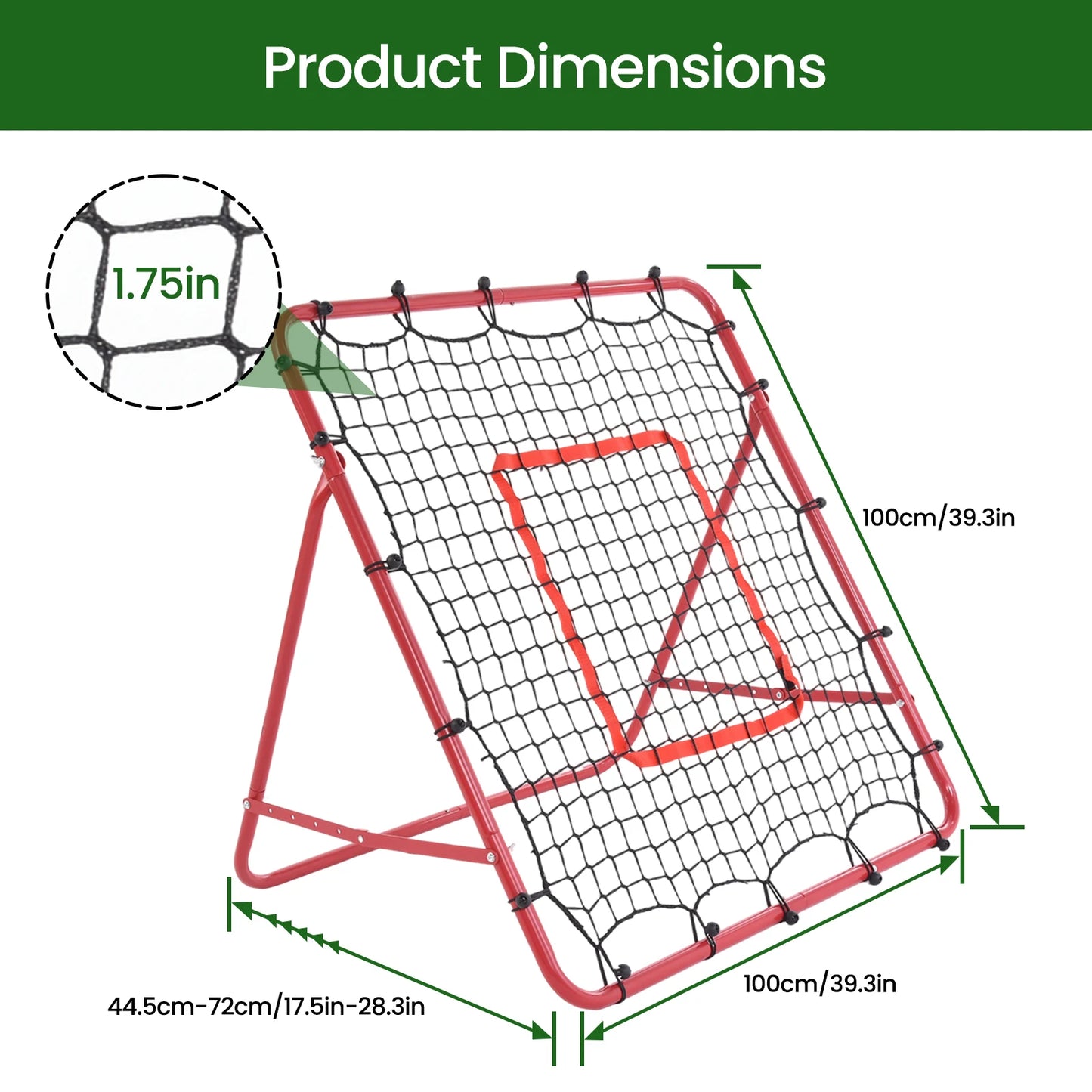 Soccer Rebounder Net Portable 39*39inches Foldable Backyard Soccer Goal Target Net Kick Trainer for Practicing,Volleying,Bumping