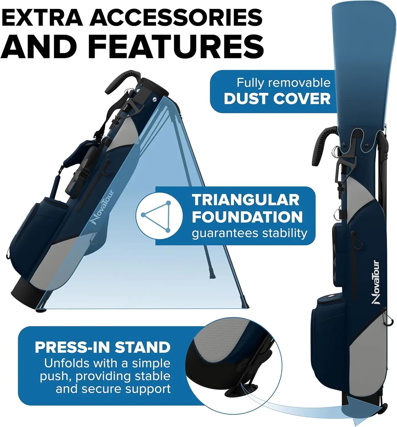 Ultra Lightweight Par 3 Golf Bag with Double Strap and 6 Zippered Pockets for Executive Courses