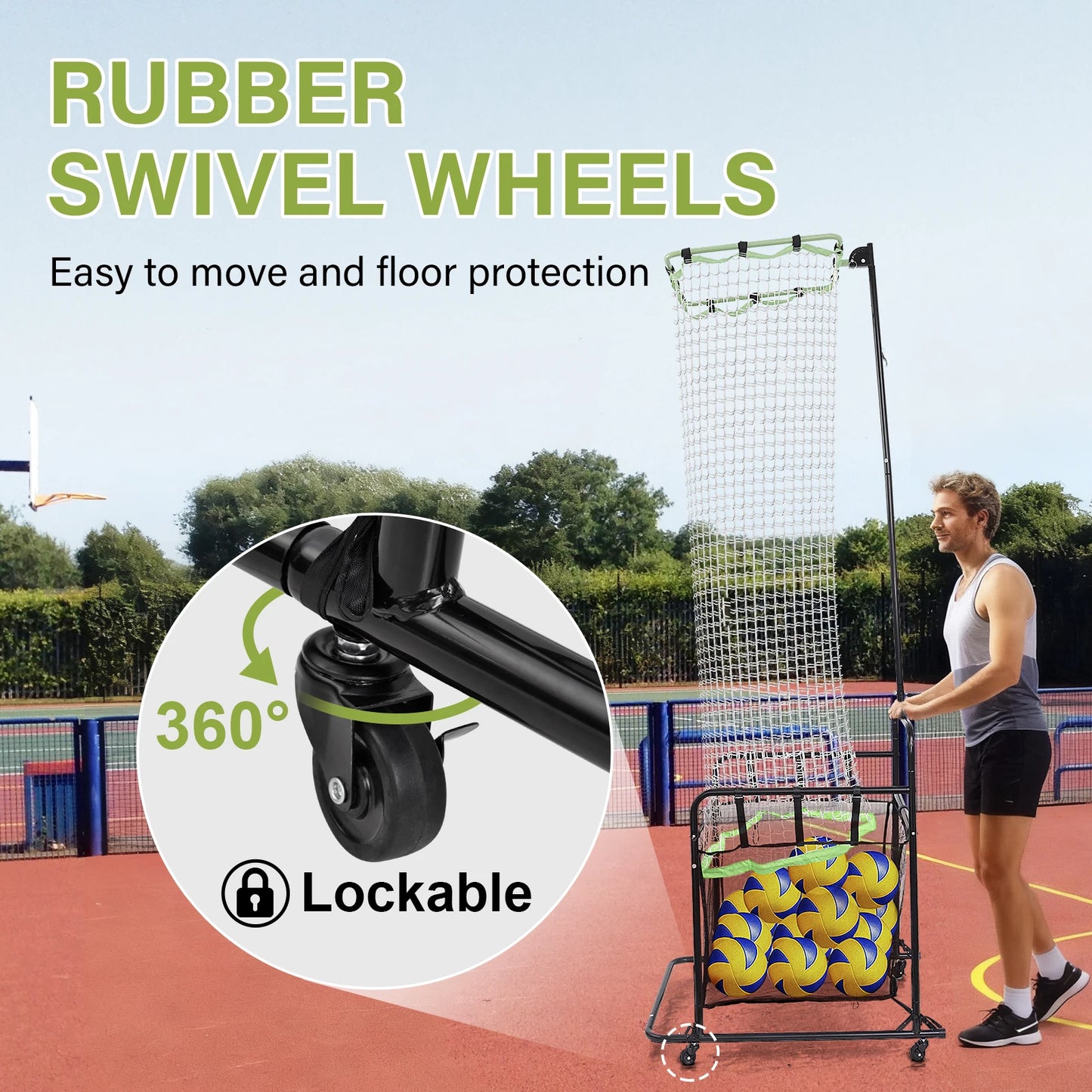 Volleyball Setter Training Equipment - Adjustable Volleyball Setting Trainer with Net for Indoor/Outdoor Practice
