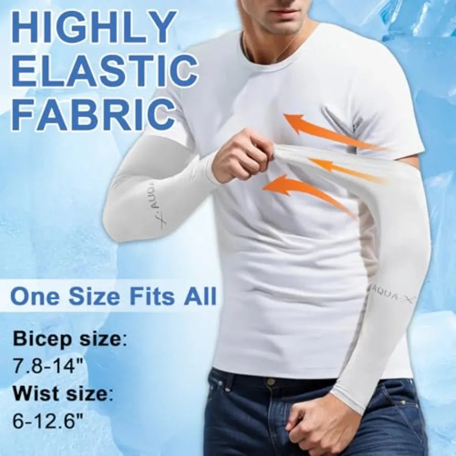 UV Protection Cooling Arm Sleeves for Women Men, Long Sunblock Protective Cycling Arm Cover