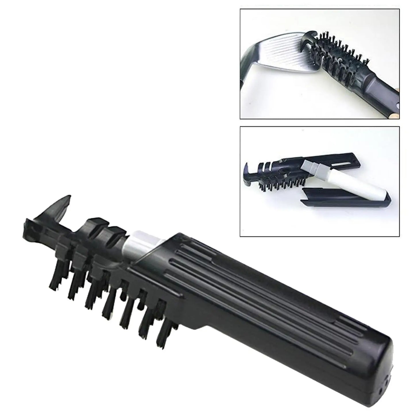 Portable Golf Club Groove Cleaning Brush with Water Spray Tube Nylon Bristles for Golf Ball Washer and Iron Sharpener