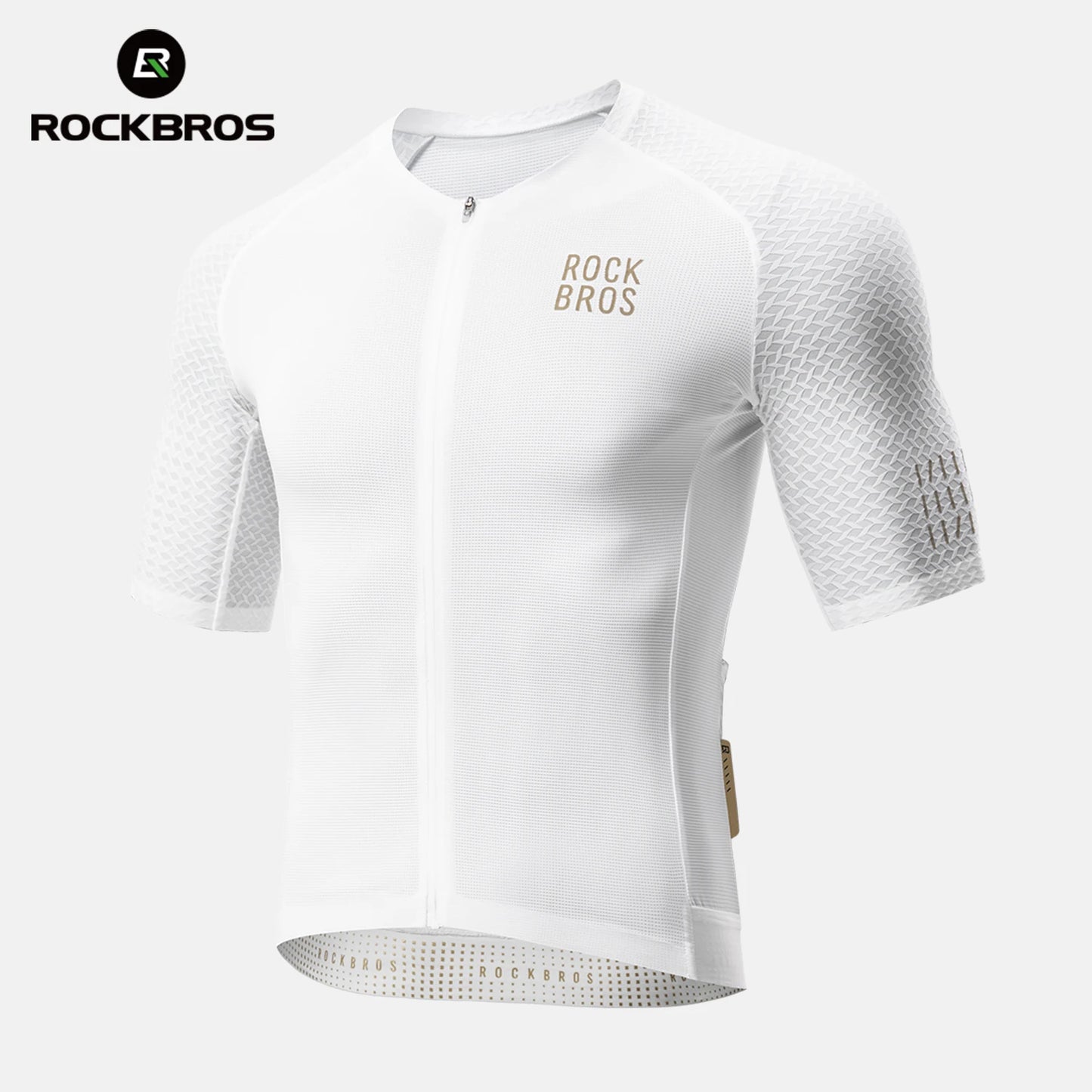 ROCKBROS Summer Cycling Short Sleeve Jersey Lightweight Quick Dry Breathable Sunscreen Jersey High Elastic Men Cycling Clothing