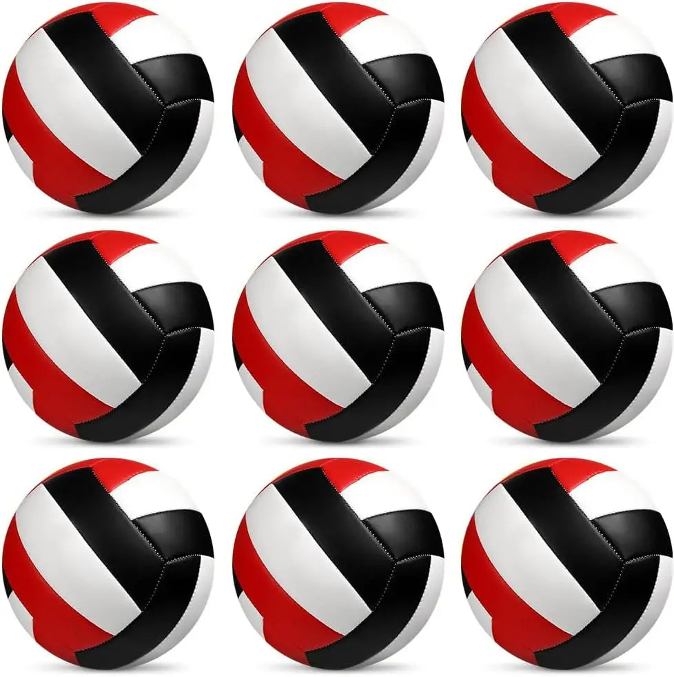 9-Pack Official Size 5 Volleyballs, Waterproof Composite Leather for Indoor Outdoor Pool Beach Play with Pump