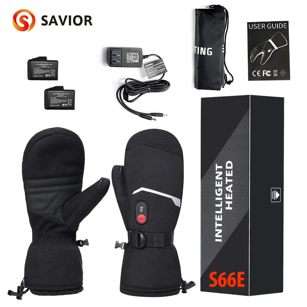 Savior Many Types Mittens Heated Gloves Touch Phone Waterproof Windproof Battery Electric Heated Skiing Gloves Men Women Thermal