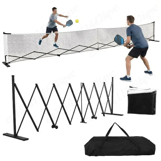Stable Pickleball Metal Frame with Wheels Pickleball Training Netting Aluminum Alloy 22ft for Backyards Driveways & Garages