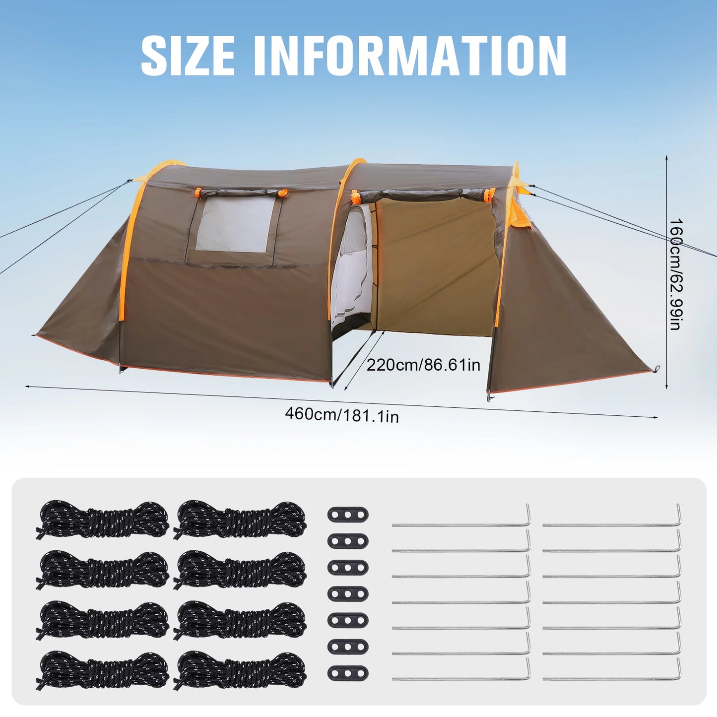 Oxford 2-Person Bikepacking Tent Windproof Lightweight Tent Rainproof Waterproof Tent for Camping & Hiking