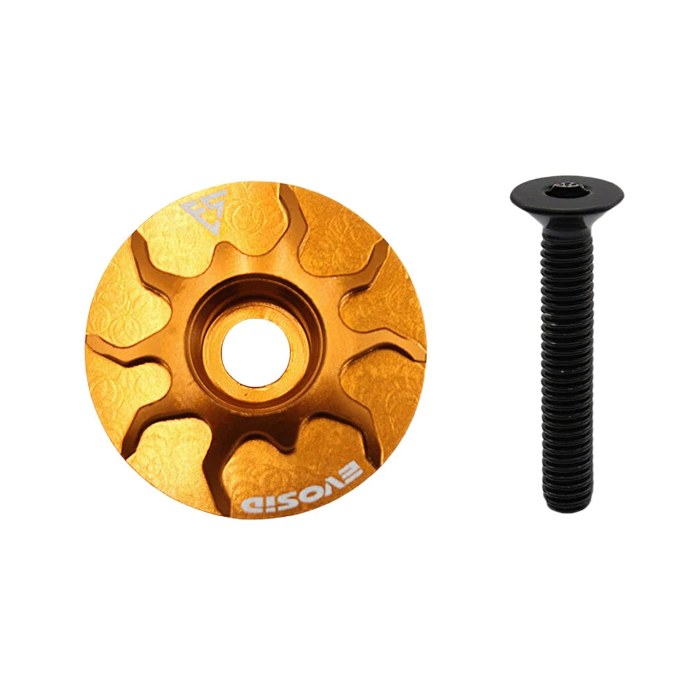 Bicycle Headset Cap with Screw Bike Stem Cover Aluminium Alloy Bike Headset Cover for Fork Head Tube Cycling Accessories