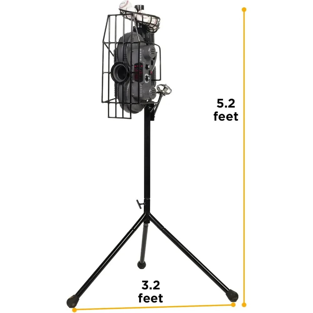 Sports & Outdoors Adjustable Angle, Speed-636BH Upgraded Dual-Wheel Baseball Pitching Machine