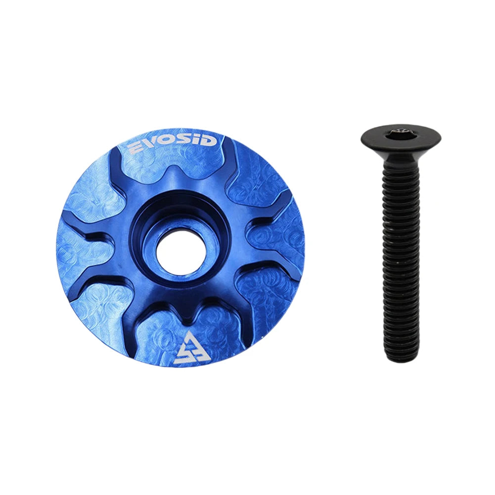 Bicycle Headset Cap with Screw Bike Stem Cover Aluminium Alloy Bike Headset Cover for Fork Head Tube Cycling Accessories
