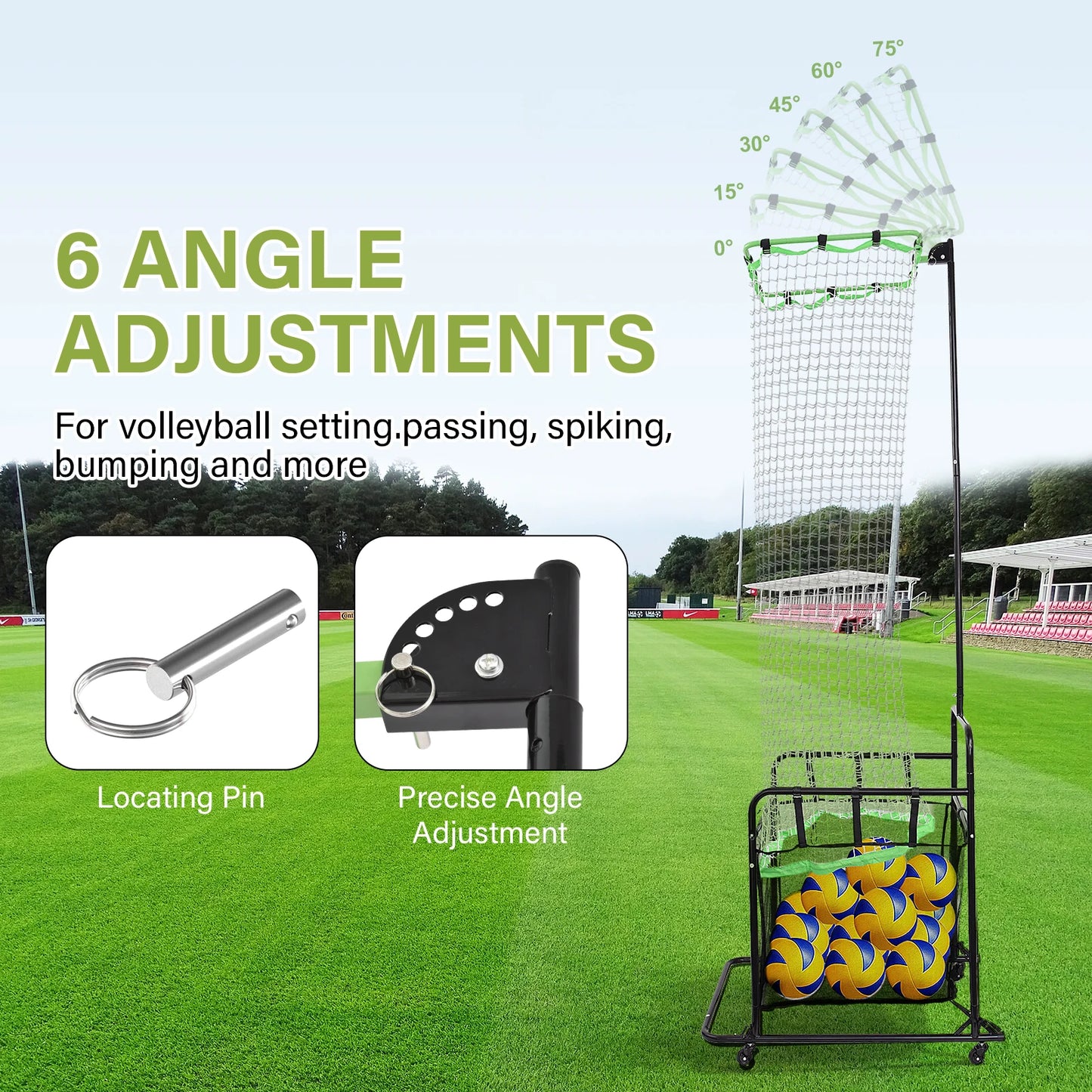 Volleyball Setter Training Equipment - Adjustable Volleyball Setting Trainer with Net for Indoor/Outdoor Practice