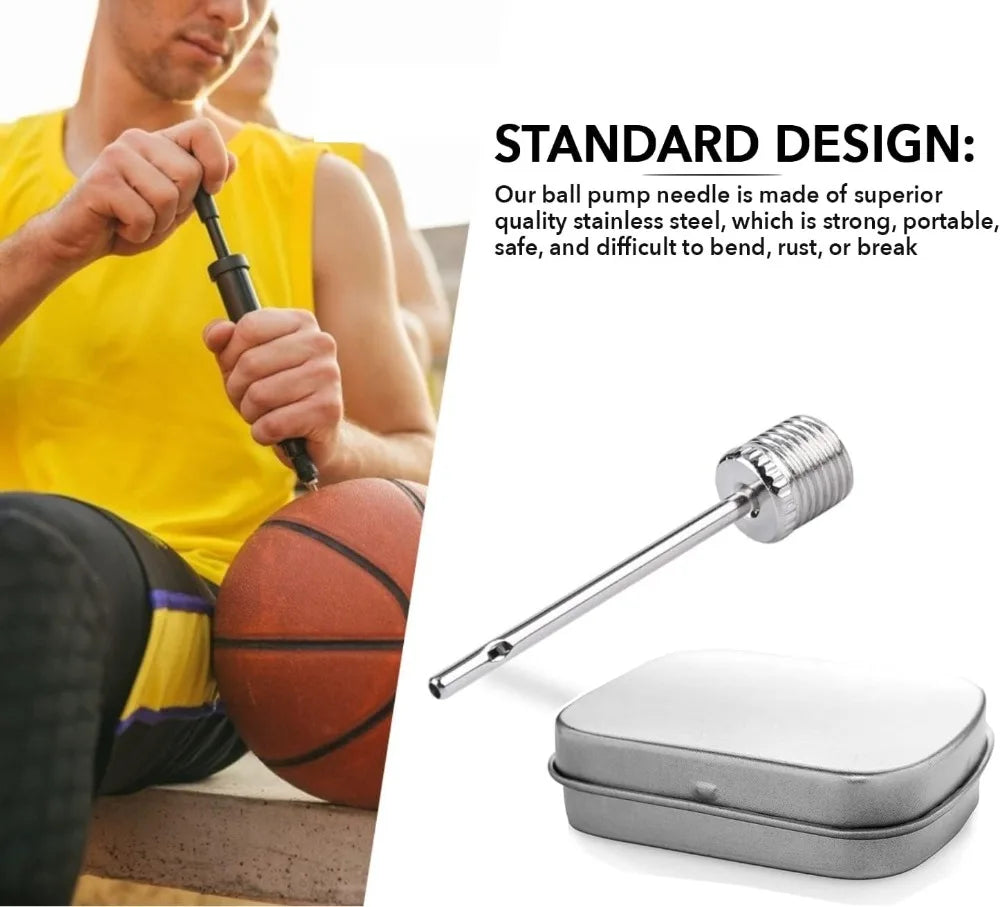 12-Pack Stainless Steel Ball Pump Needles for Inflating Soccer, Basketball, Volleyball - Universal Fit