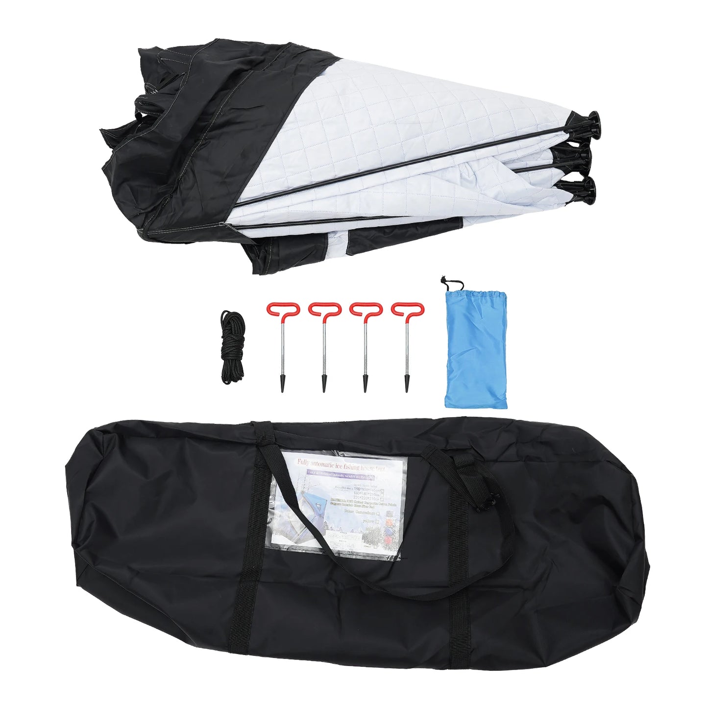 Ice Fishing Insulated Tent, 1-2 Person Shelter, Portable Thermal Tent with Built-In Storage, Warm & Windproof Camping Tent