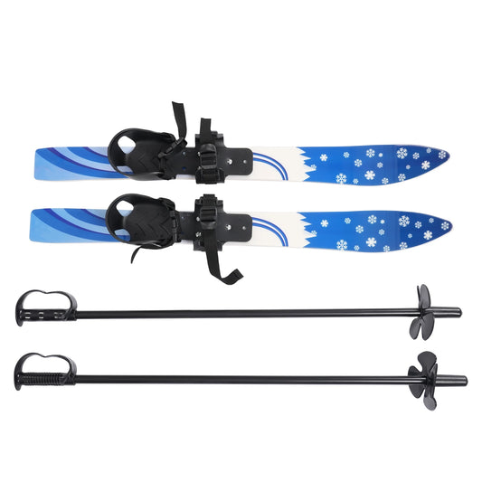 Kid Ski Boards with Ski Poles Children Ski Set Primary Double Snowblade Winter Outdoor Kid Beginner Snow Skis for 2-8 Years Old