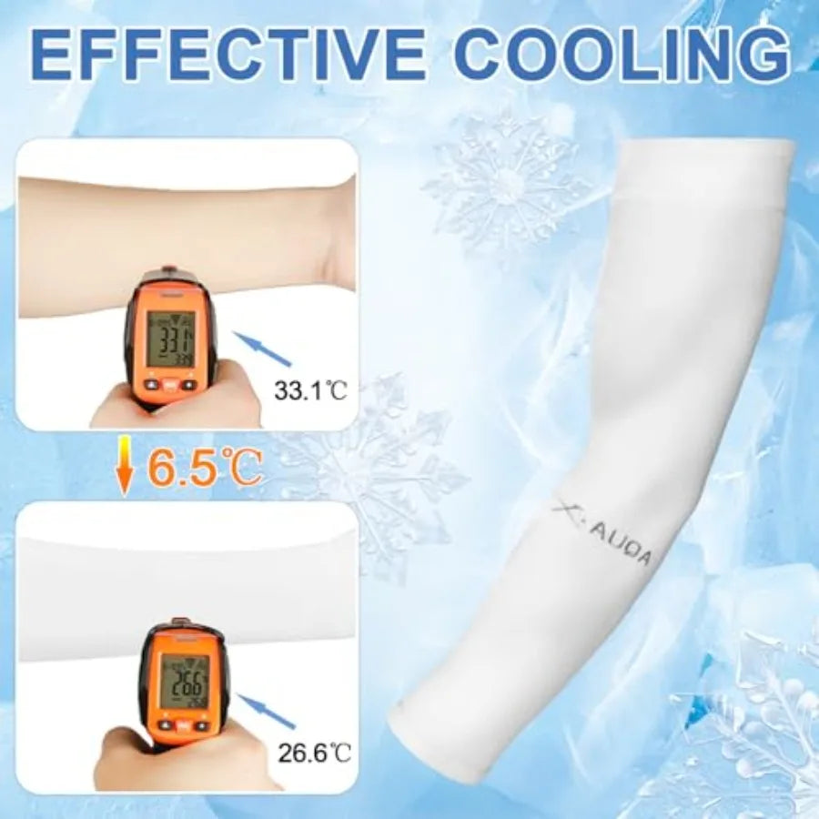 UV Protection Cooling Arm Sleeves for Women Men, Long Sunblock Protective Cycling Arm Cover