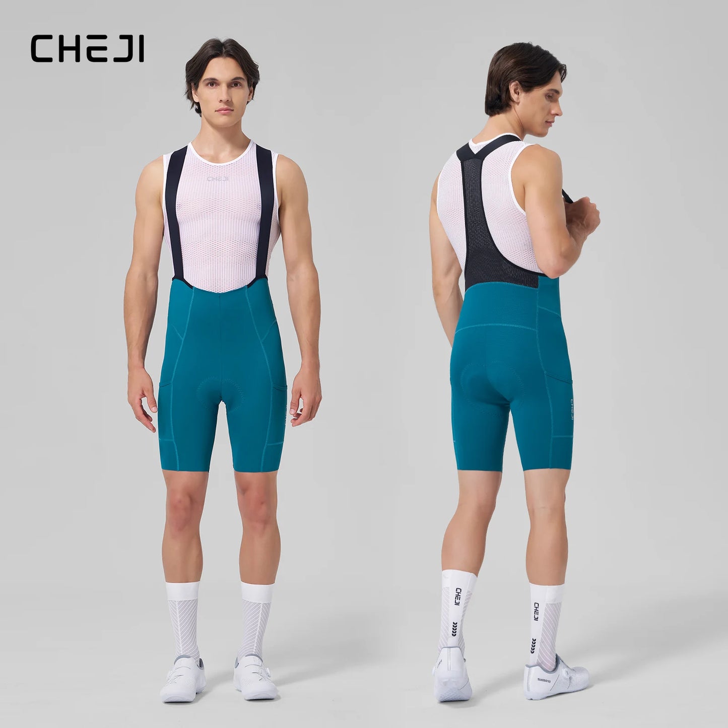 Cheji Men's Cycling Bib Shorts Seamless Comfortable Quick-Drying Breathable for Optimal Performance And Riding Experience
